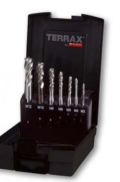 Sada strojních závitníků TERRAX HSS-Co 5, DIN 371/376, typ C 35°, do neprůchozích otvorů